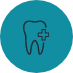 Animated tooth with emergency medical cross