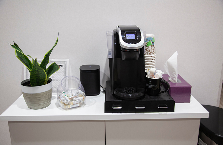 Coffee station in endodontic office